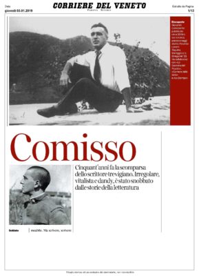 Comisso. Cinquant'anni fa la scomparsa dello scrittore trevigiano (Corriere del Veneto, 03/01/2019)